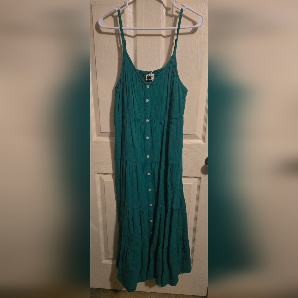 Universal Thread Teal Maxi Dress with Buttons